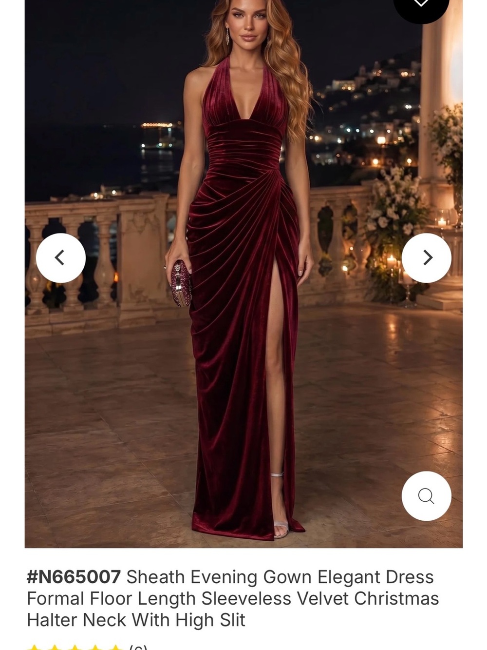 Halter Velvet Sheath Gown in Deep Burgundy